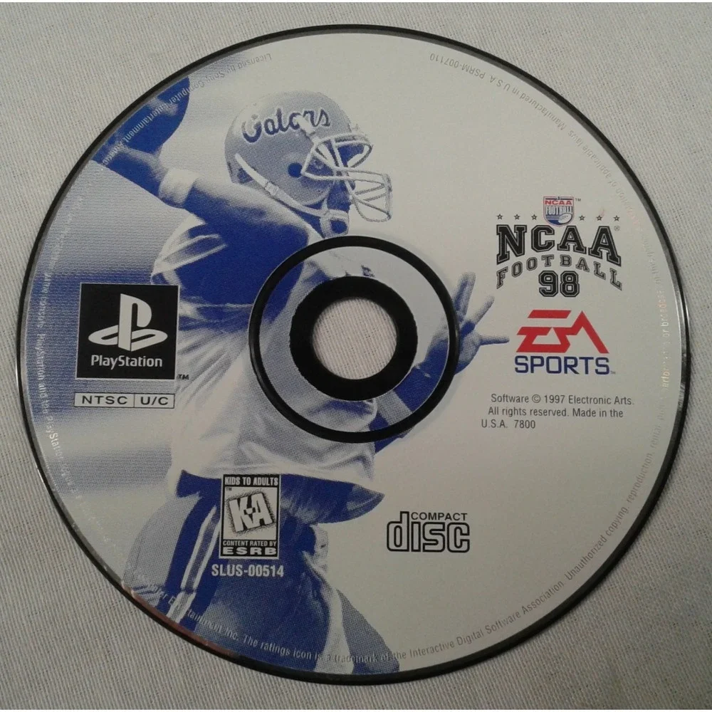NCAA Football 98 - Sony Playstation (PS1) Video Game - Disc Only - Tested Works